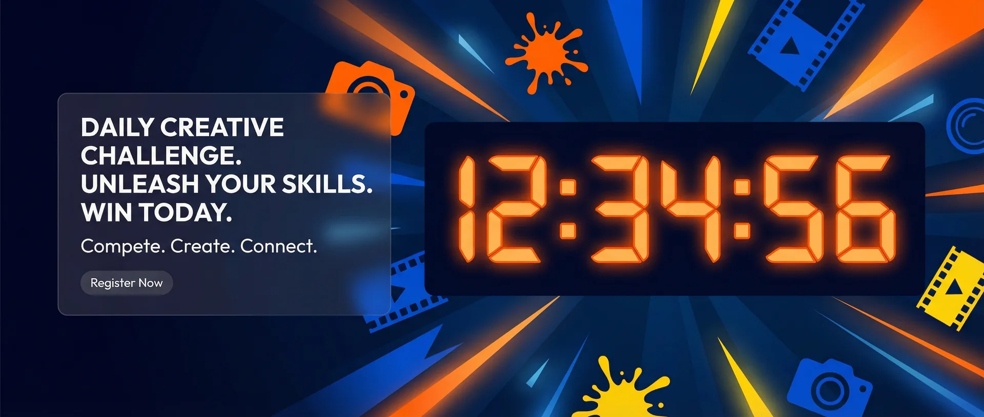 吃瓜大赛 每日创意比赛倒计时横幅